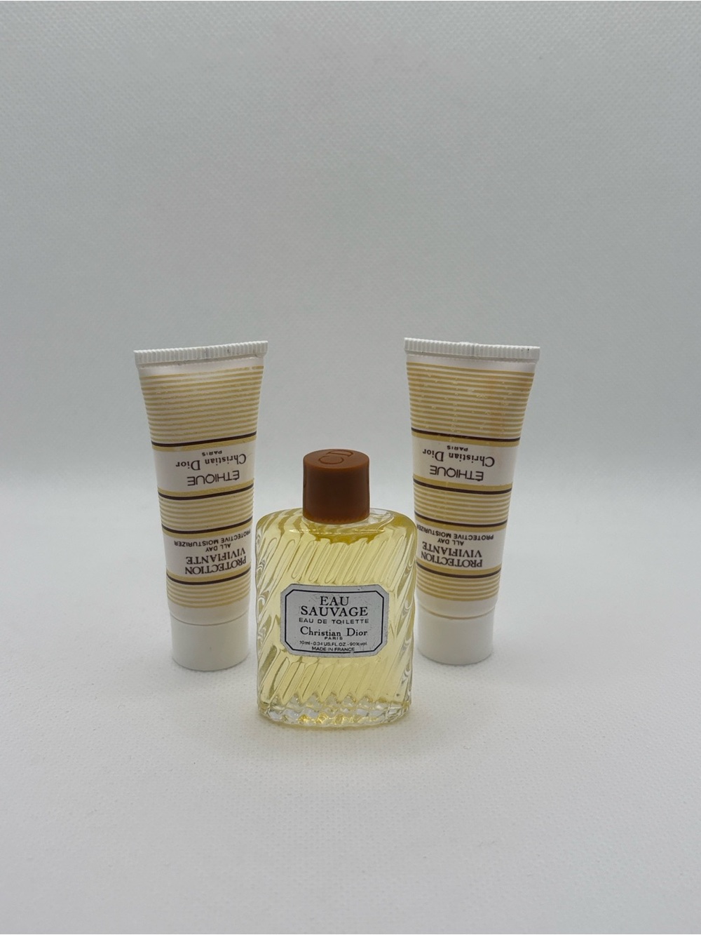 VTG Dior Paris Eau Sauvage Mini Traval Trio Man’s Cream and Perfum 10 ml 80s